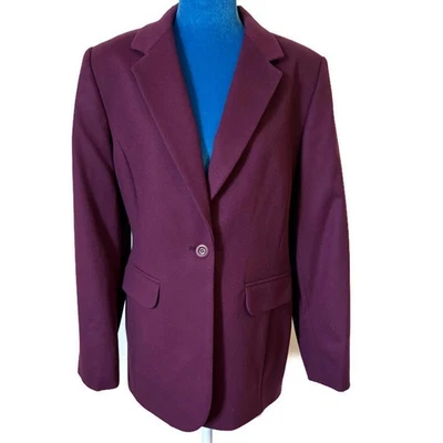 Chaqueta Blazer Vintage Lord & Taylor Lana Cachemira Púrpura 12 Foto 1 de 4