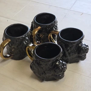 4 Stück Tabitha Braun Schwarz Hund Kaffeebecher Blacky Tasse NEU! - Bild 1 von 5