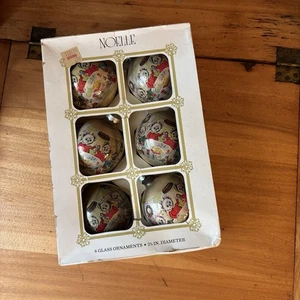 Box Of 6 + 5 Vtg Noelle Mice Wrapping Gifts Glass Wrapped Christmas Ornaments - Picture 1 of 7