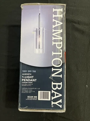 Luz colgante montada en el techo Hampton Bay 1 luz acabado cromado modelo 7434P-CHR Foto 1 de 4