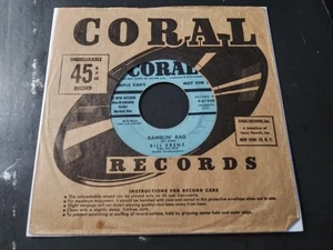 Bill Krenz – Ramblin' Rag VG- Original Promo 45RPM CORAL 61248 Record 1954 JAZZ - Picture 1 of 3