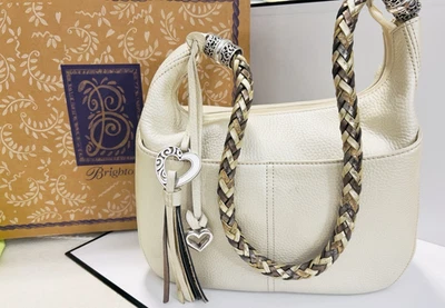 NUEVO Cartera Hobo Brighton Barbados Perla Masilla Cremallera con Bolsa para el Polvo, Caja y Monedero Foto 1 de 4