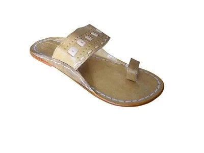 Men Slippers Handmade Indian Casual Slip Ons Cream Slipper Leather Flat US 6-10 - Image 1 of 4