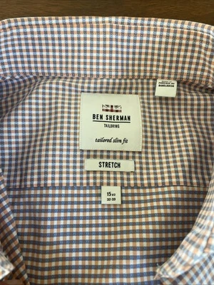 Camisa de vestir Ben Sherman, 15,5 32/33, usada en excelente estado, cuello para hombre, manga larga Foto 1 de 4