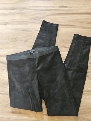 Leggings Theory elásticos tiro medio negros 100 % cuero de cordero 8 Foto 1 de 4