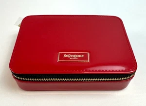NUOVA YSL splendida pochette rossa effetto brevettato trucco portagioie scatola con specchio nuova con etichette - Foto 1 di 11