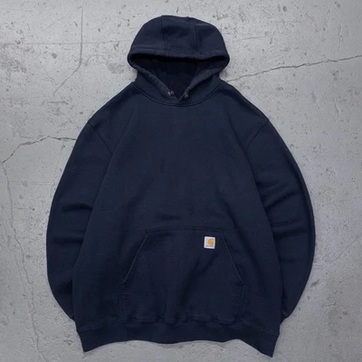 Pulôver Carhartt Original Fit Azul Marinho Moletom com Capuz Tamanho 2XL Ao Ar Livre - Imagem 1 de 4