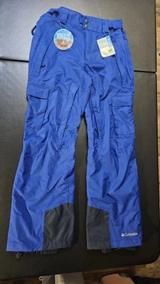 Columbia Slope Style Ski Cargo Pants Mens S Blue Omni-Tech-Heat Waterpoof Nylon - Image 1 of 4