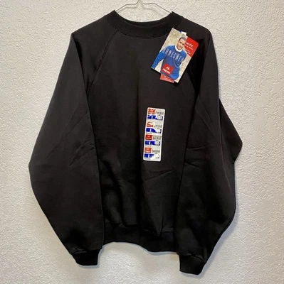Vintage Hanes 1990s Crewneck Men’s Large Solid Black Long Sleeve Sweatshirt VTG - Image 1 of 4