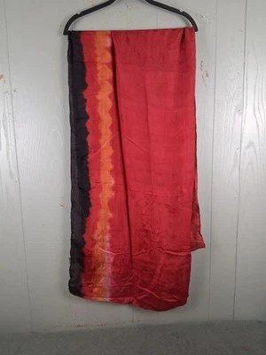 Bufanda de seda hecha a mano envolvente para mujer 20 X 72 pulgadas con cuentas ligera larga roja negra Foto 1 de 4