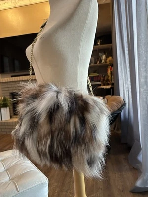 Bandolera clutch de piel de zorro natural nueva con etiquetas Foto 1 de 4