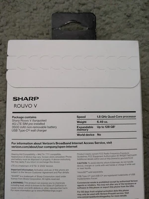 Verizon prepaid sharp rouvu v phone 138GB - Image 1 of 3