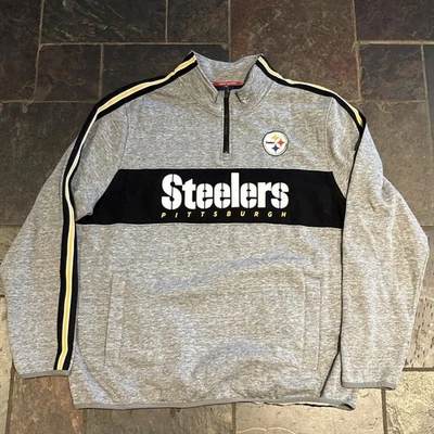 Pittsburgh Steelers Tommy Hilfiger Gris 1/4 Cremallera Sudadera Para Hombre Talla XXL Foto 1 de 4