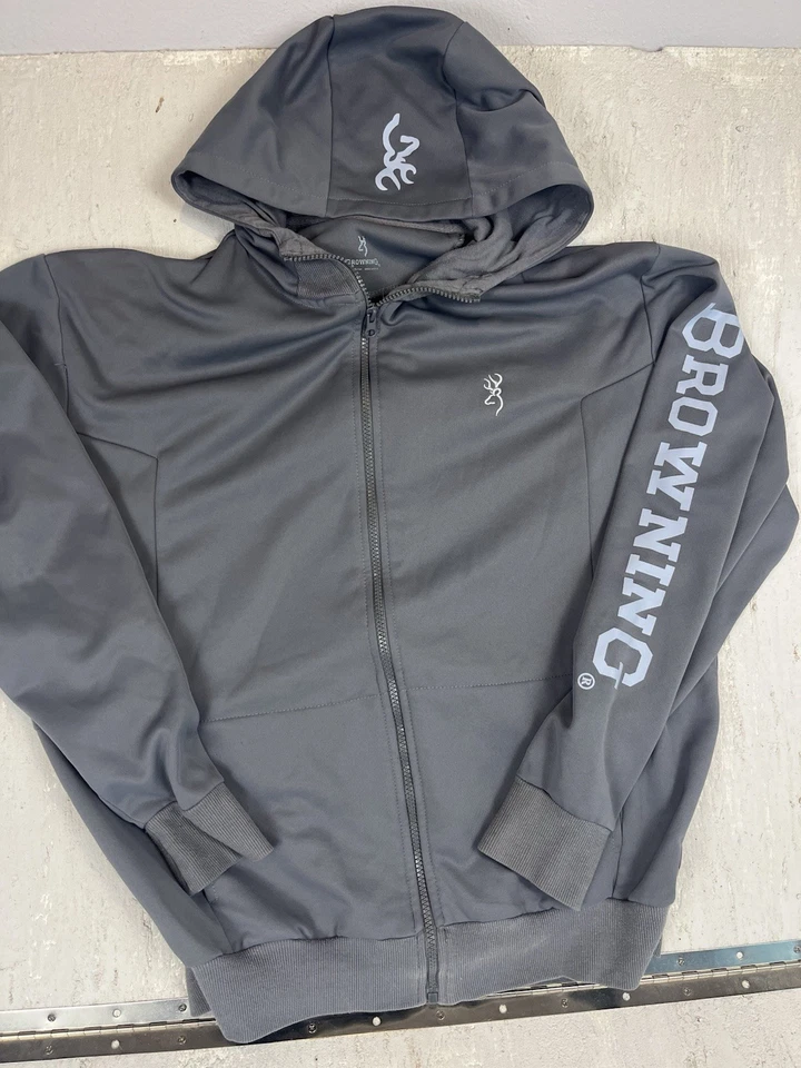 Sudadera con Capucha Browning XL Gris Cremallera Completa para Mujer - Sudadera Exterior con Logo Buckmark Foto 1 de 4