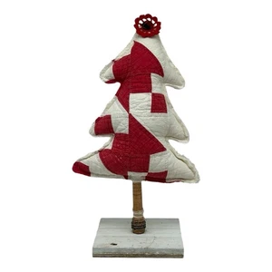 NUEVO árbol de Navidad reutilizado hecho a mano ~ edredón vintage ~ baúl ~ base de zócalo - Imagen 1 de 9