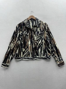 Notations Women’s Large Animal Print Sequins Jacket Vintage - Picture 1 of 9