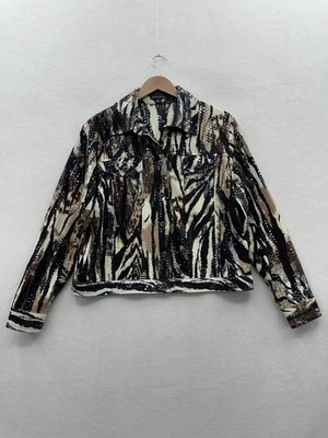 Notations Women’s Large Animal Print Sequins Jacket Vintage - Image 1 of 4