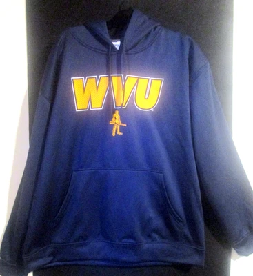 Russel Pullover Hoodie SZ XL WVU West Virginia Mountaineers Navy Gold Y2K - Image 1 of 4