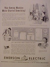 1943 Emerson Electric Motor Fans~Home Office Appliances Household War Print Ad