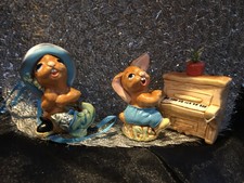 Vintage Pendelfin~ 1970’s~ Thumper w/ Piano and Whopper~ Made in England