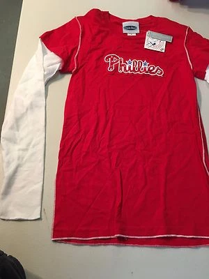 CAMISETA MUJER PHILADELPHIA PHILLIES CRISTALES SWAROVSKI MANGA LARGA ROJA Foto 1 de 4