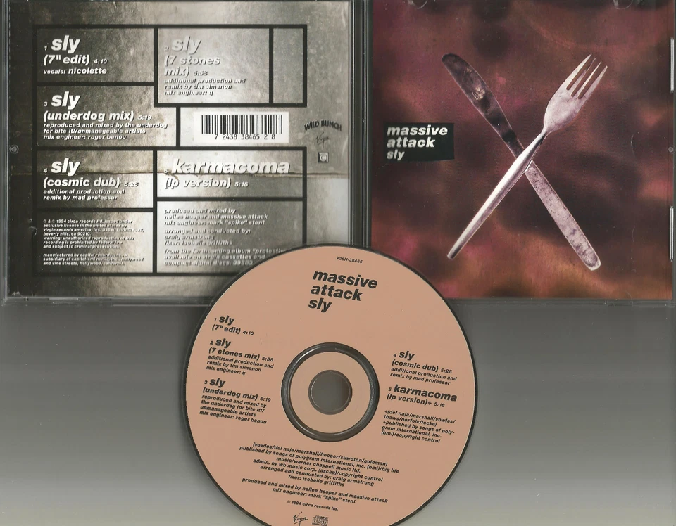 MASSIVE ATTACK Sly 5TRX w/ RARE MIXES & DUB & 7 INCH EDIT LIMTIED USA CD single  — 第 1/1 张图片