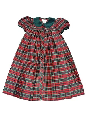 Vestido a cuadros de seda Strasburg talla 5 Foto 1 de 4