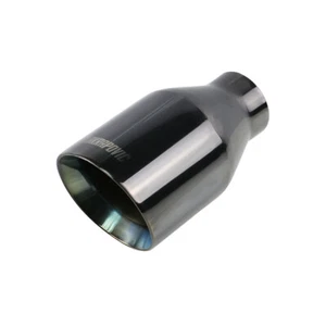 Universal 2'' inlet 3.5'' outlet Exhaust End Tips Muffler Black Slant Tip 89mm - Picture 1 of 4