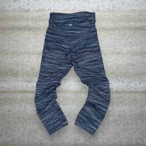 Lululemon Cross Waist Leggings Heather Grey Reflective Logo Size 2 - Picture 1 of 4