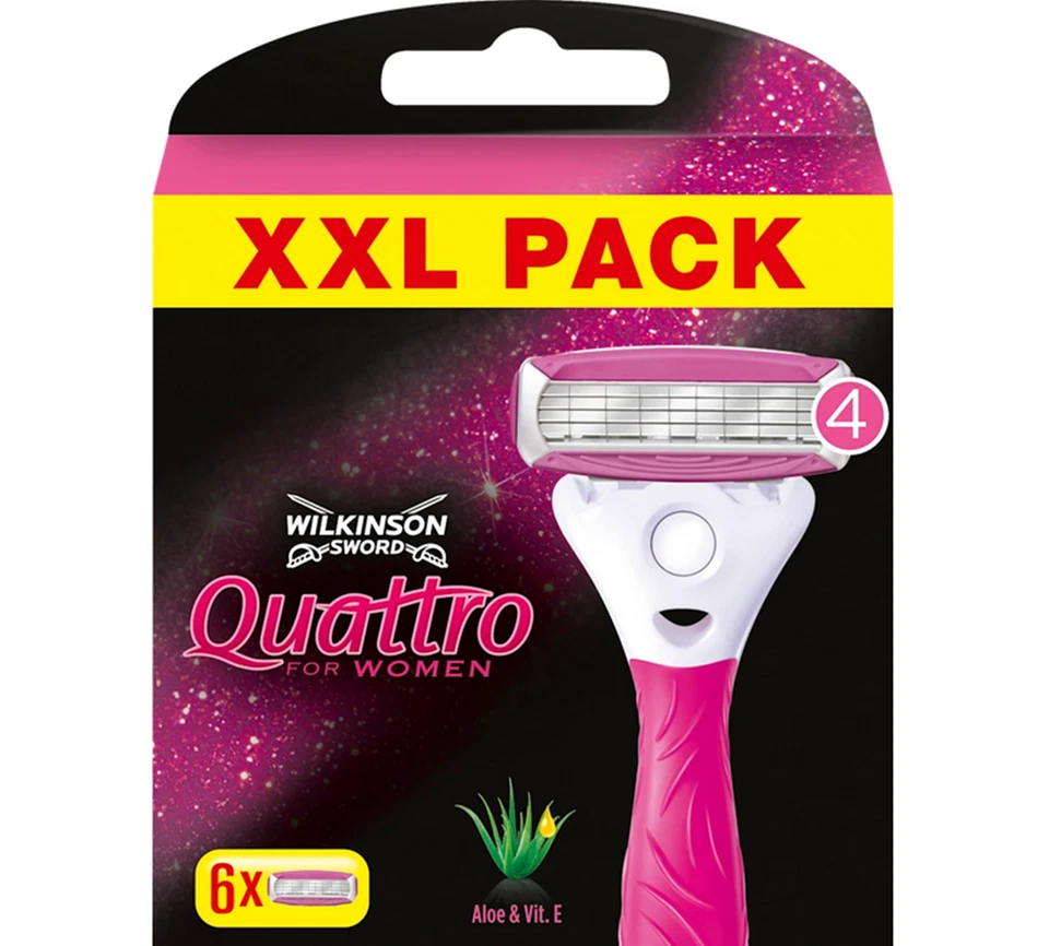 6x Wilkinson Sword Quattro For Woman Rasierklingen Neu & OVP