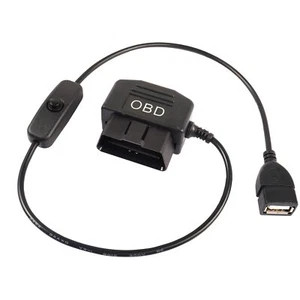 OBD to USB Power Cable Adapter 16-Pin OBD2 to USB Female 5V Switch Button - Picture 1 of 7