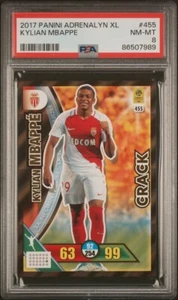 2017-18 Panini Adrenalyn Ligue 1 Kylian Mbappe #455 PSA 8 Rookie RC Real Madrid - Picture 1 of 3