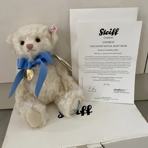 Steiff 664113 Mohair Bär Royal Baby George 2013 26 cm Limited Edition 594 Neu - Bild 1 von 22