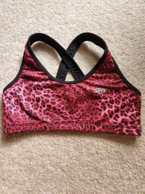 Nordic Track女式红色黑色豹纹运动文胸中号 — 第 1/3 张图片