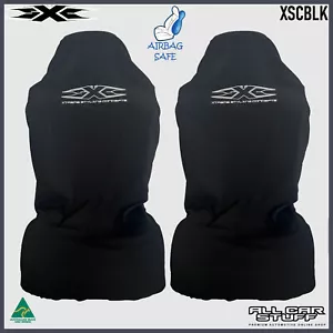 One Pair Australian Made sXc Onyx Black Slip On Throw Over Car Seat Covers - Picture 1 of 9