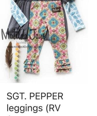 Matilda Jane Platinum Sgt. Leggings con volantes de pimienta talla 8 Foto 1 de 4