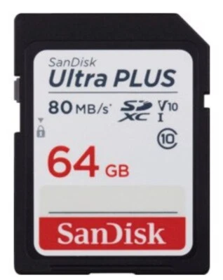 SanDisk Ultra Plus SDXC UHS-1 Card 64GB - Image 1 of 3