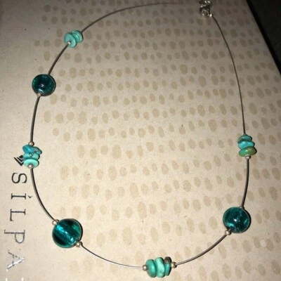 Silpada Stabilized Turquoise Glass 925 Sterling Silver Necklace N2353 - Image 1 of 4