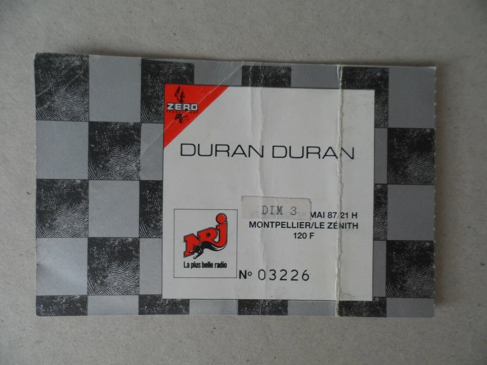 TICKET BILLET CONCERT : DURAN DURAN Montpellier 1987 - Photo 1/2