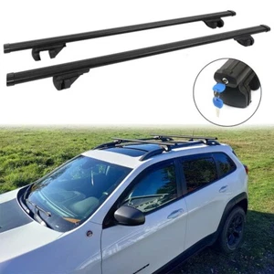 53'' Black Top Cross Bar Roof Rack Cargo Carrier Luggage For Jeep Grand Cherokee - Picture 1 of 13