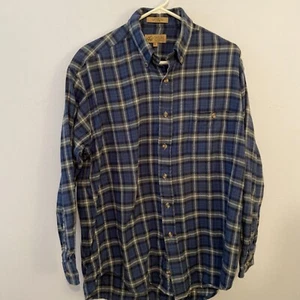 Lord & Taylor Casual Classic Mens Shirt Blue  Plaid Long Sleeve Cotton Sz L EUC - Picture 1 of 7