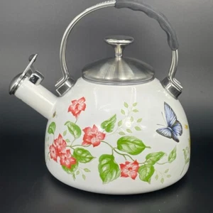 Lenox Schmetterling Wiese Emaille Teekocher 2,5 Quart #887025 Neu mit Etikett ohne Karton - Bild 1 von 12