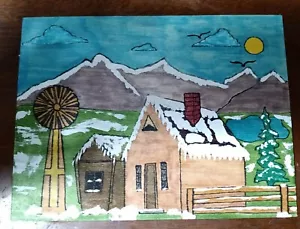 Two Landscape Paintings, 5x7, On Wood - Picture 1 of 2