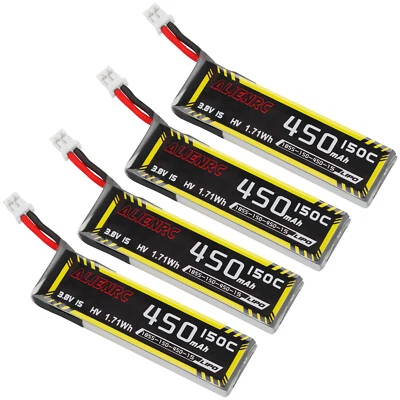 4 Stücke 450mAh 1S HV 3,8 V LiPo Akku 150C JST-PH 2.0 PowerWhoop mCPX Stecker - Bild 1 von 4