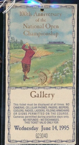 June 14 1995 U.S. OPEN GOLF TICKET Shinnecock NY 002 Cover
