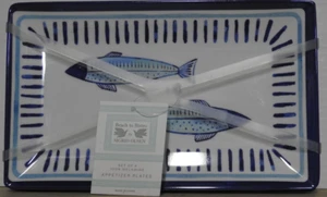 4 SIGRID OLSEN Appetizer Rectangle Melamine Plates FISH  NEW 8 x 5 in - Picture 1 of 2