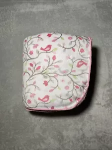 Just Born Baby Blanket Bird Branches Reversible Pink Sherpa Plush Lovey 30"x40" - Picture 1 of 4