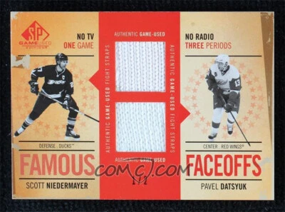 2009-10 SP Game Used Edition Famous Faceoffs Scott Niedermayer Pavel Datsyuk 1/2 - Image 1 of 2