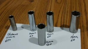 CRAFTSMAN USA SOCKETS 1/4 DRIVE 11MM 3/8 DRIVE 14MM 15MM 19MM LST RL - Bild 1 von 6