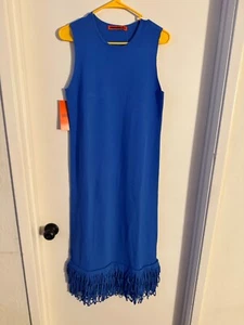 Women NWT "Simon Miller " royal blue sleeveless fringe dress. Size XL - Picture 1 of 2